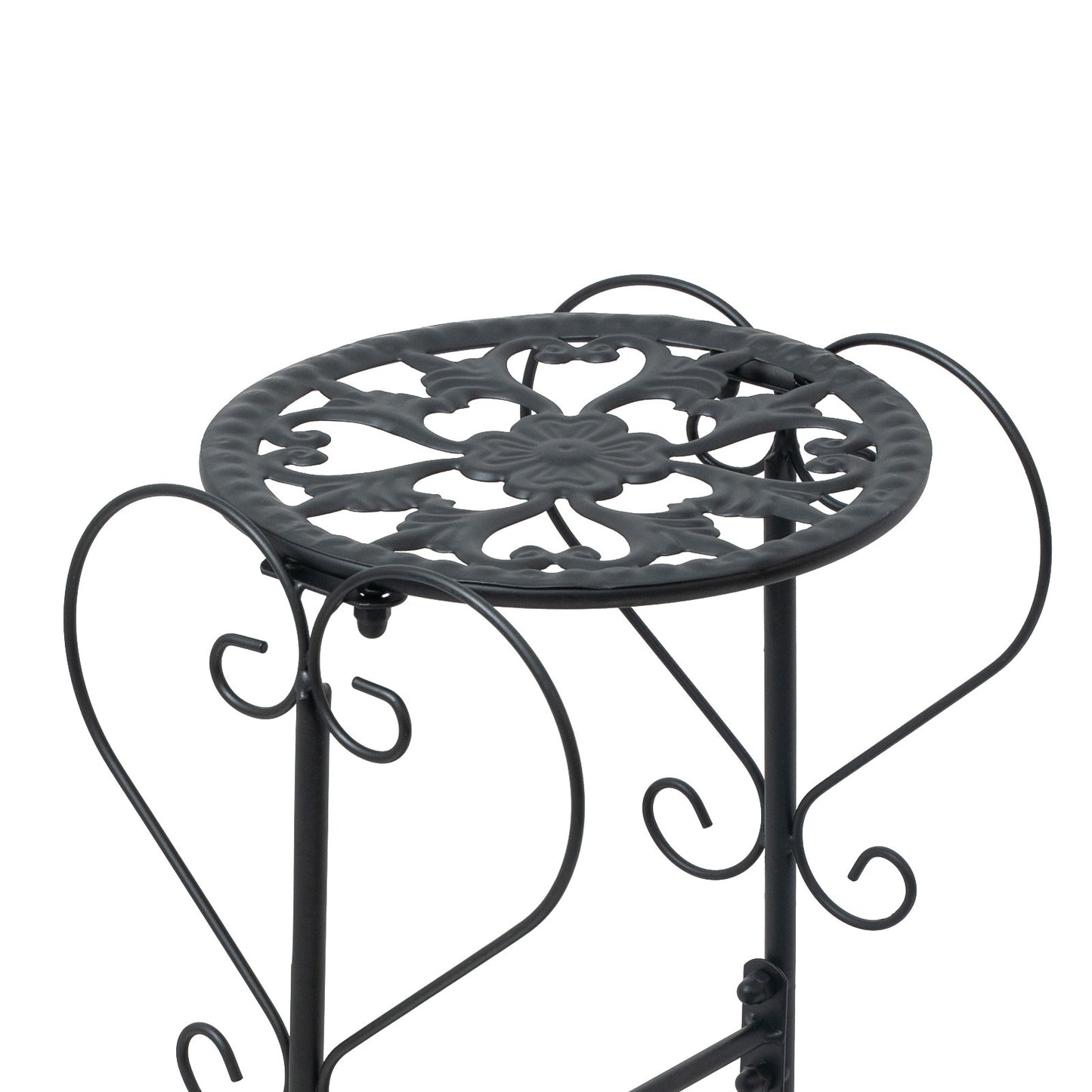 4-Tier Flower Pot Plant Rack Green Plants Wrought Iron Decorative Plants Shelf For Indoor Outdoor Use